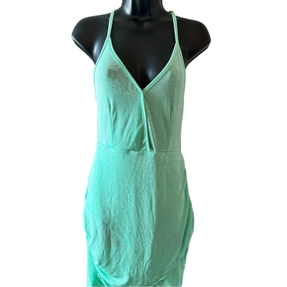 Women Sexy Dress Club Night Satin Slip Deep V Neck Ruched Bodycon  Sleeveless - Picture 6 of 9